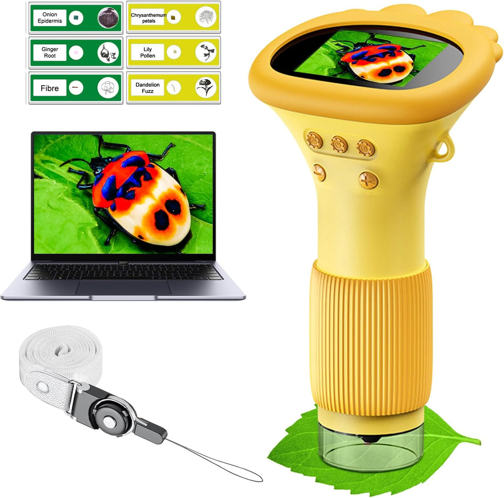 Branded Children Electron Microscope USB Charging Microscope 1000x With LED Photo And Video Function Educational Toys Science For Kids