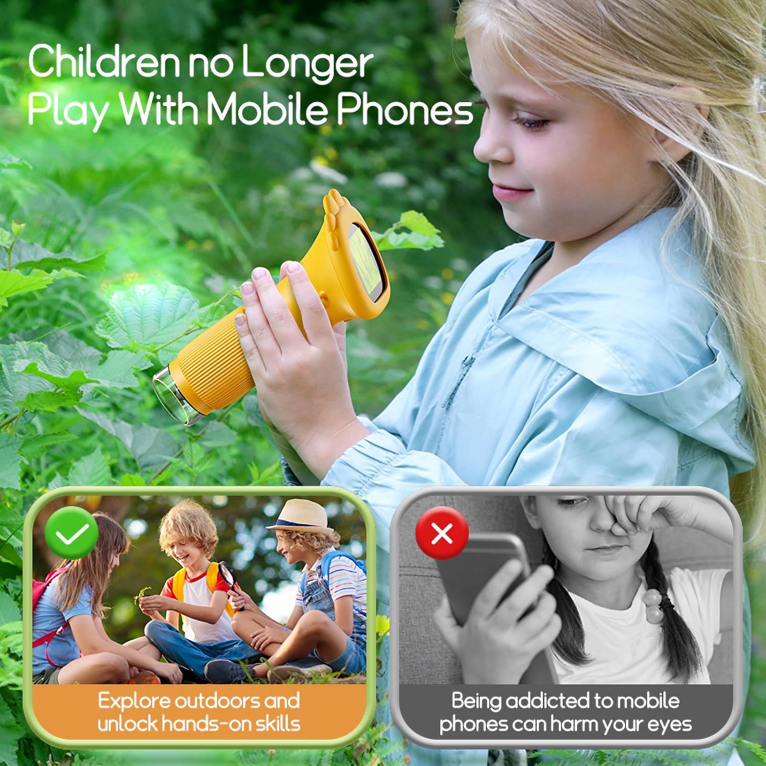 Branded Children Electron Microscope USB Charging Microscope 1000x With LED Photo And Video Function Educational Toys Science For Kids