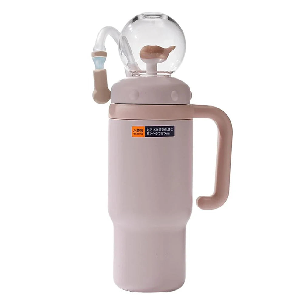 24oz Stainless Steel Whale Fountain Tumbler with Handle for Kids Teens and Adults